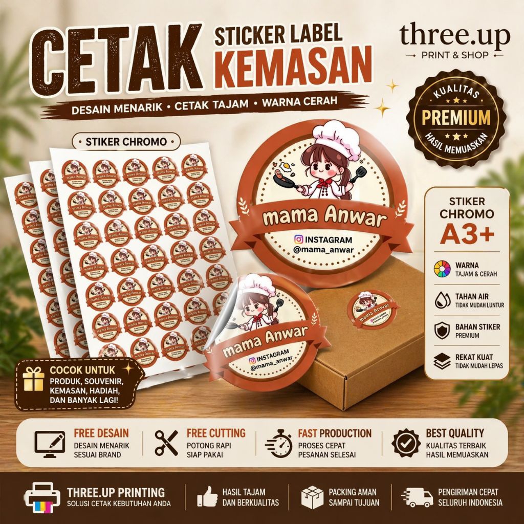 Sticker Label kemasan makanan costum free design
