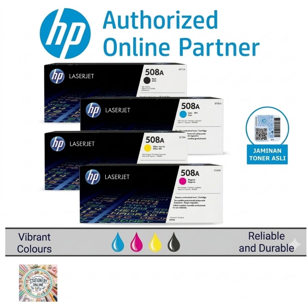 TONER HP LASERJET 508A BLACK COLOR ORIGINAL CARTRIDGE untuk printer M552dn, M553dn, M553n, dan M577z