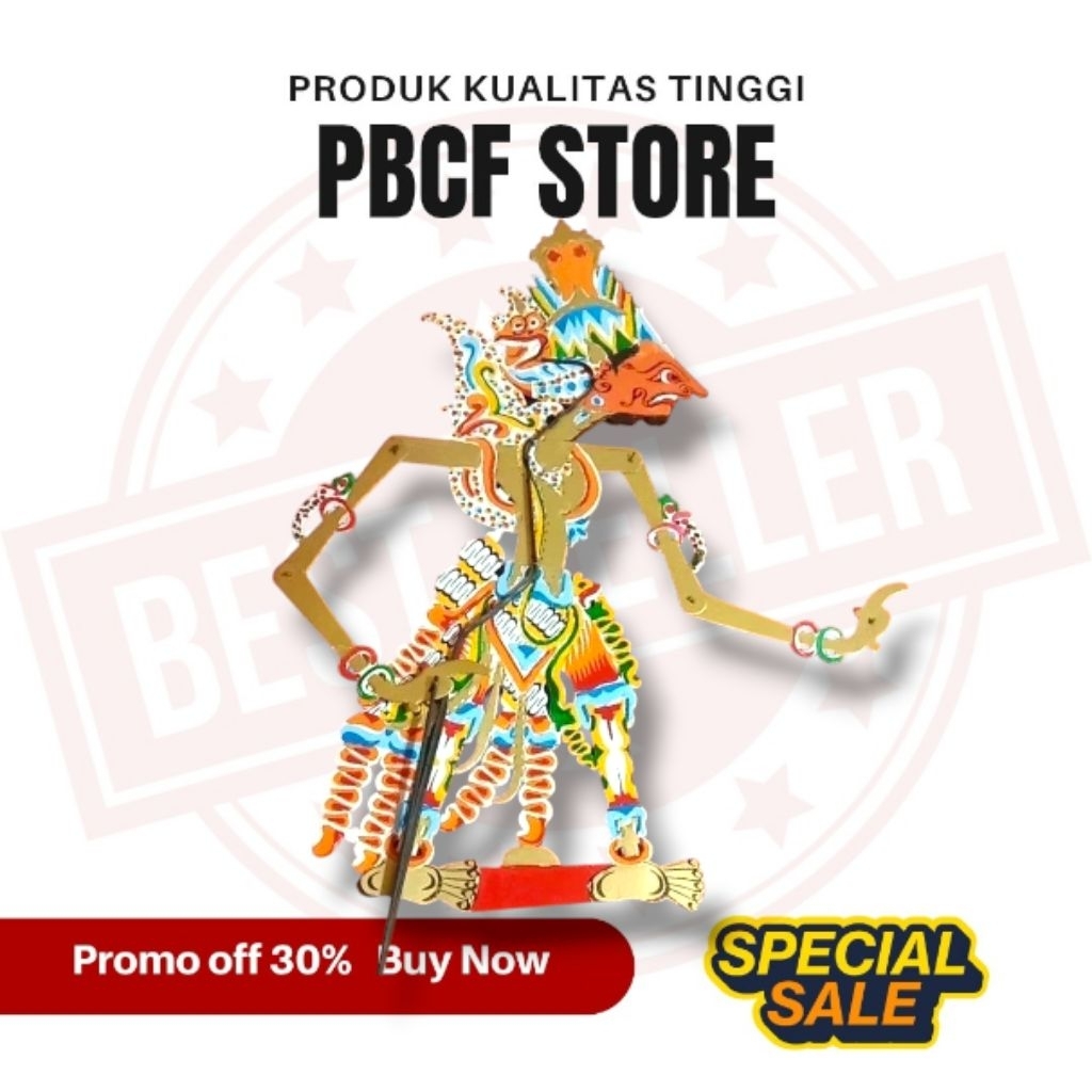 PBCF STORE Wayang Kulit Kertas Mainan  Baladewa Bolodewo 30 cm