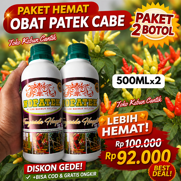 Paket NOPATEK 2 Botol 500ml Obat Patek Cabe Obat Antraknosa Cabe Obat Busuk Buah Cabe Obat Jamur Tan