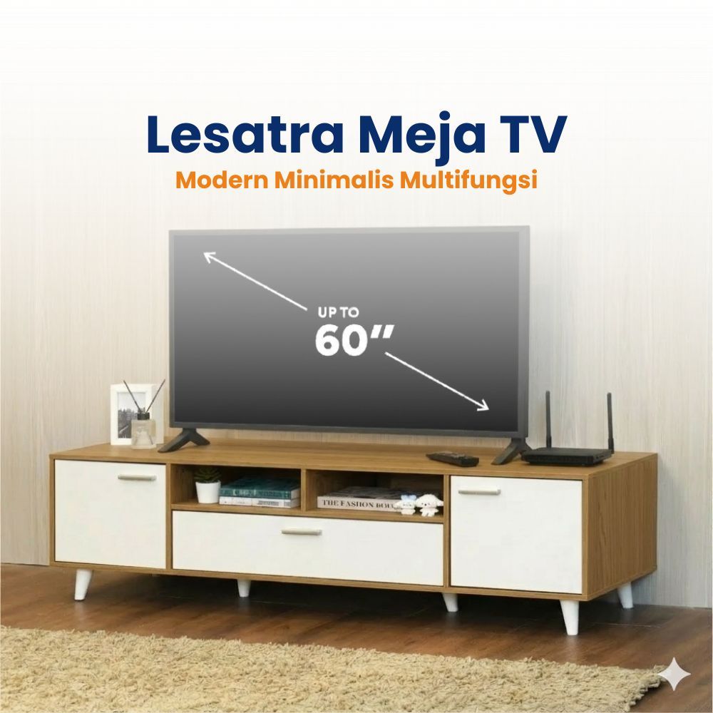 LESATRA Meja TV 120CM / 150CM / 200 CM Meja TV Murah Meja TV Kayu Rak TV Lemari TV Kabinet TV Modern