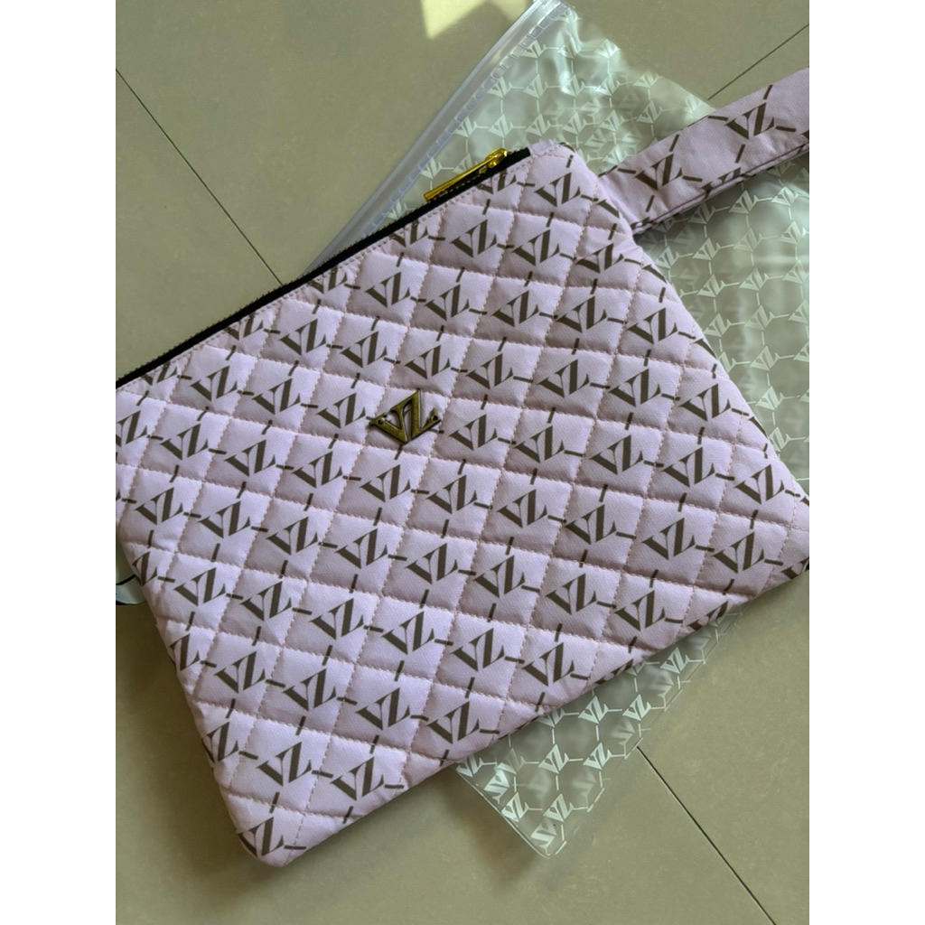 Vivi zubedi monogram pink pouch makeup new original counter amarielle avaia rufayya top tunik dress 