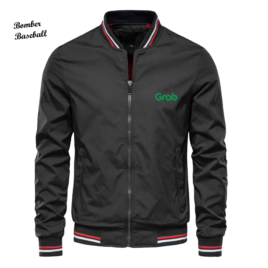 JAKET GRAB BASEBALL VARSITY JAKET DRIVER OJOL GRAB TERBARU TERMURAH, TERLARIS BISA CUSTOM