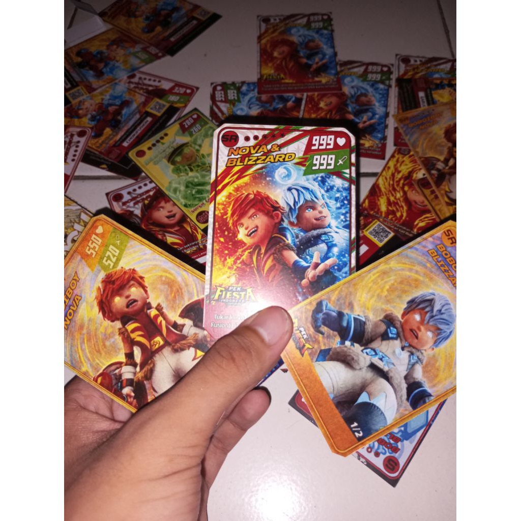 NEW, KARTU BOBOIBOY CUSTM FANMADE TAHAP TIGA KUALITAS TINGGI DAN BIASA, BOBOIBOY NOVA BLIZARD BELIUN