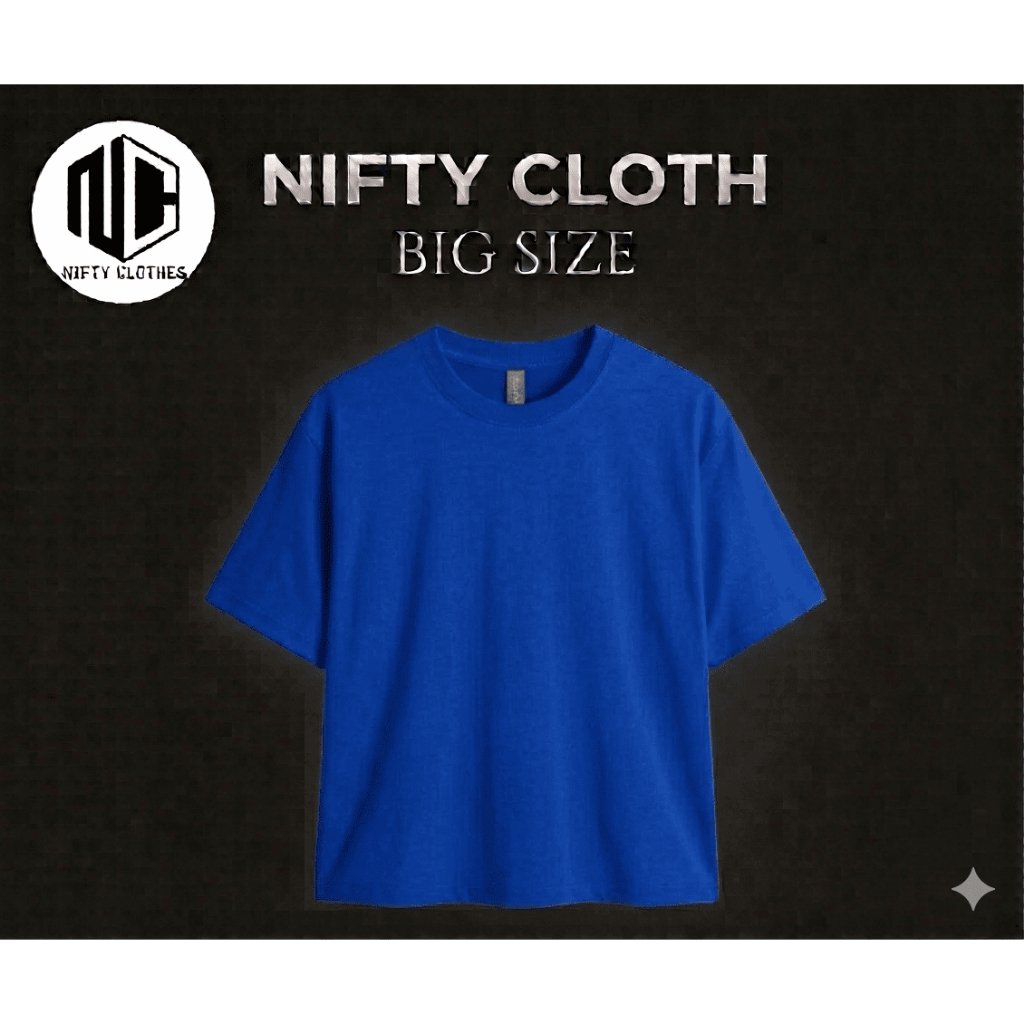 Niftycloth Kaos Polos Big Size Lengan Pendek Biru Benhur/ Elektrik