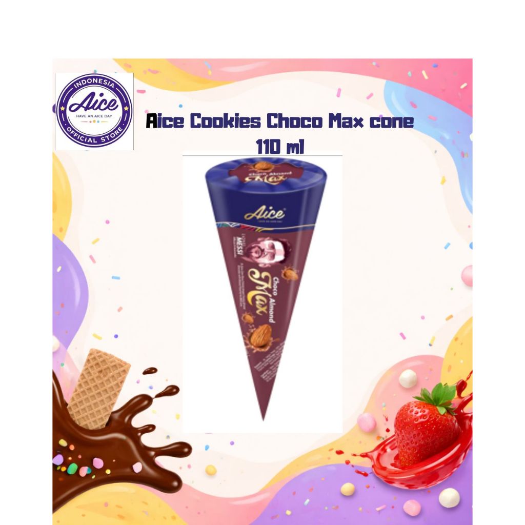 AICE Ice Cream Cone Max Coklat Rasa Krim Rasa Ice Gel Paket 1 Unit