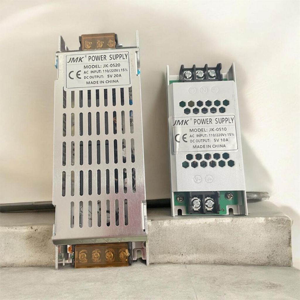 POWER SUPPLY ADAPTOR SLIM UNTUK JADWAL SHOLAT RUNNING TEXT NEON BOX 5V 20A DAN 5V 10A merk JMK