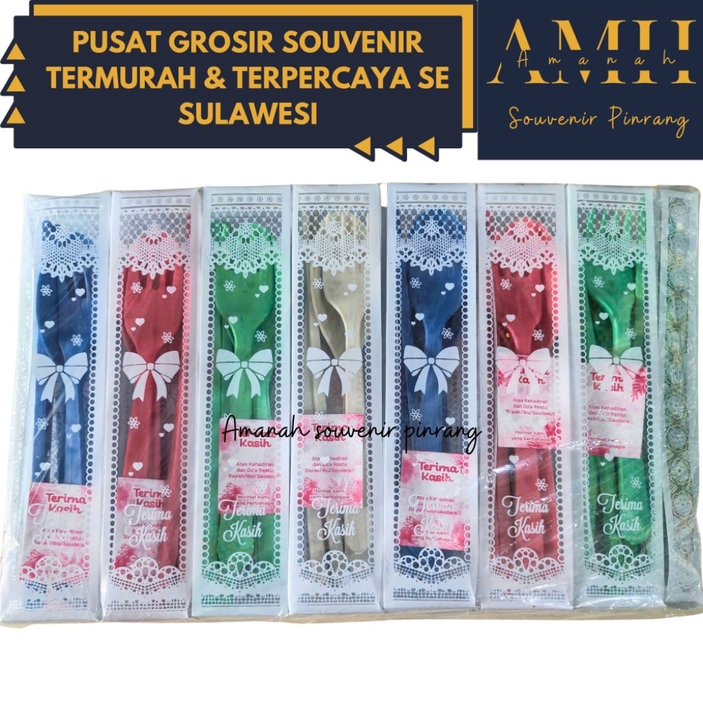 ( isi 50PCS ) Souvenir Sendok Garpu Sumpit Set Lokal Souvenir Sendok Souvenir Sendok Garpu Souvenir 