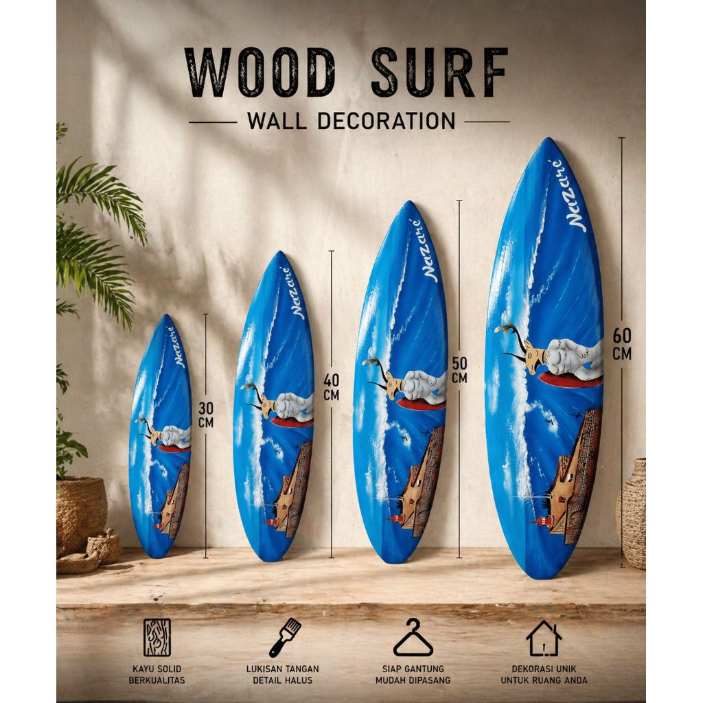 PAPAN KAYU SURFING DECORATION OLEH OLEH KHAS BALI AIRBRUSH