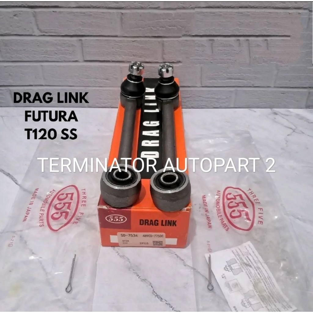 DRAG LINK TIE ROD PANJANG SUZUKI FUTURA T-120 SS MERK 555 JAPAN ORIGINAL