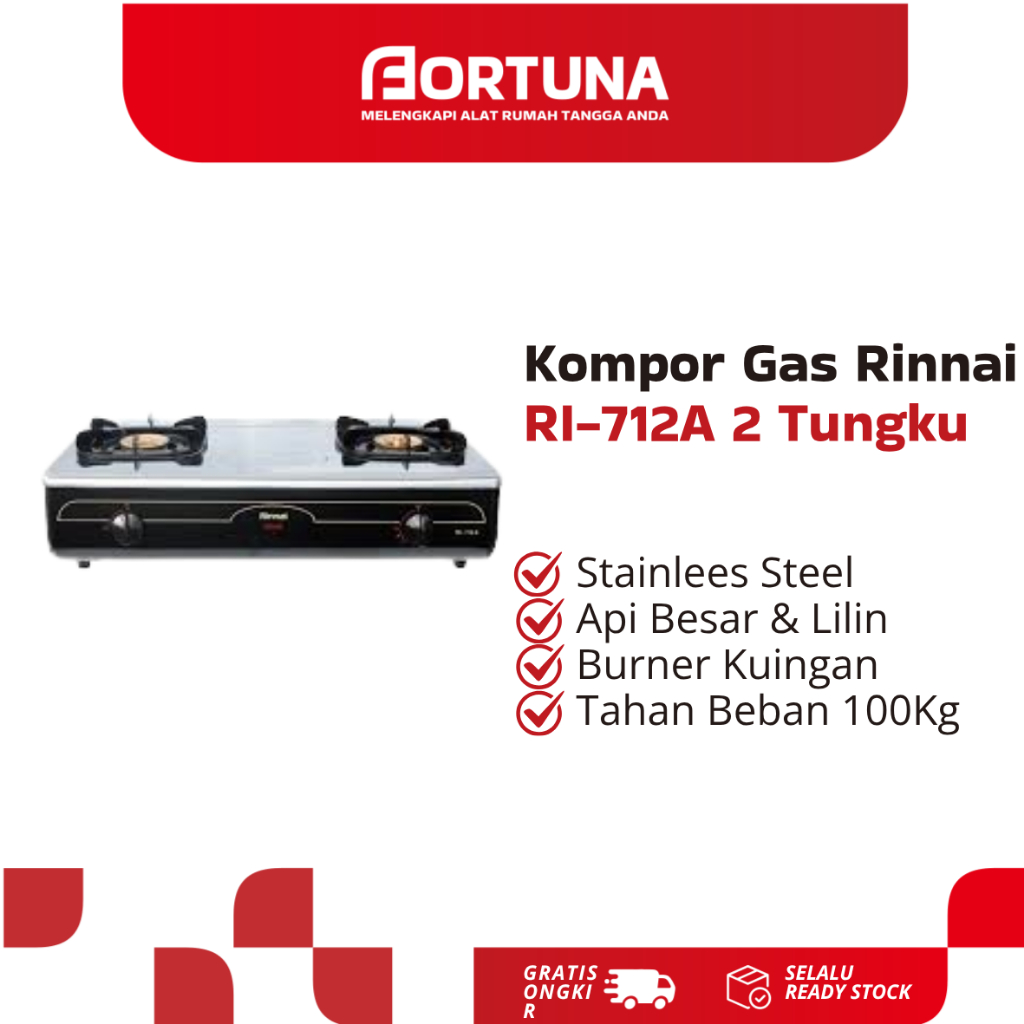 Kompor Rinnai RI-712A Kompor Gas Rinnai 2 Tungku