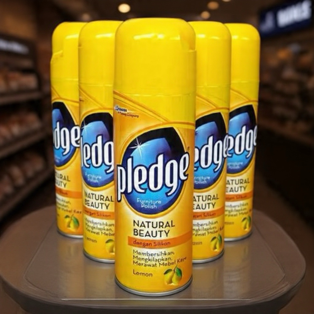 PLEDGE AEROSOL 350 GRAM PEMBERSIH FURNITURE PENGKILAP Pledge Spray Pengkilap Poles Body motor
