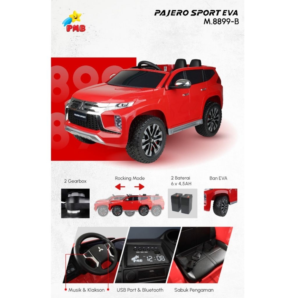 Mobil Aki Pmb PAJERO SPORT 8899 Eva MOBILAN ANAK AKI
