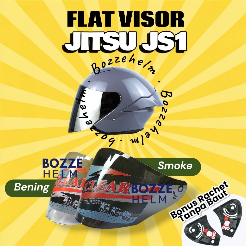 BOZZEHELM Kaca Helm JITSU JS1 Visor Flat JITSU JS 1