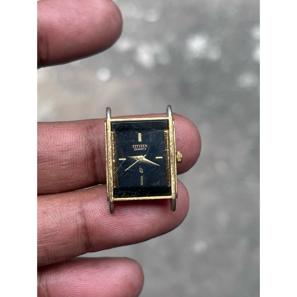Jam Tangan Vintage Citizen Tank Quartz 2950-942787 Gold Plated Original