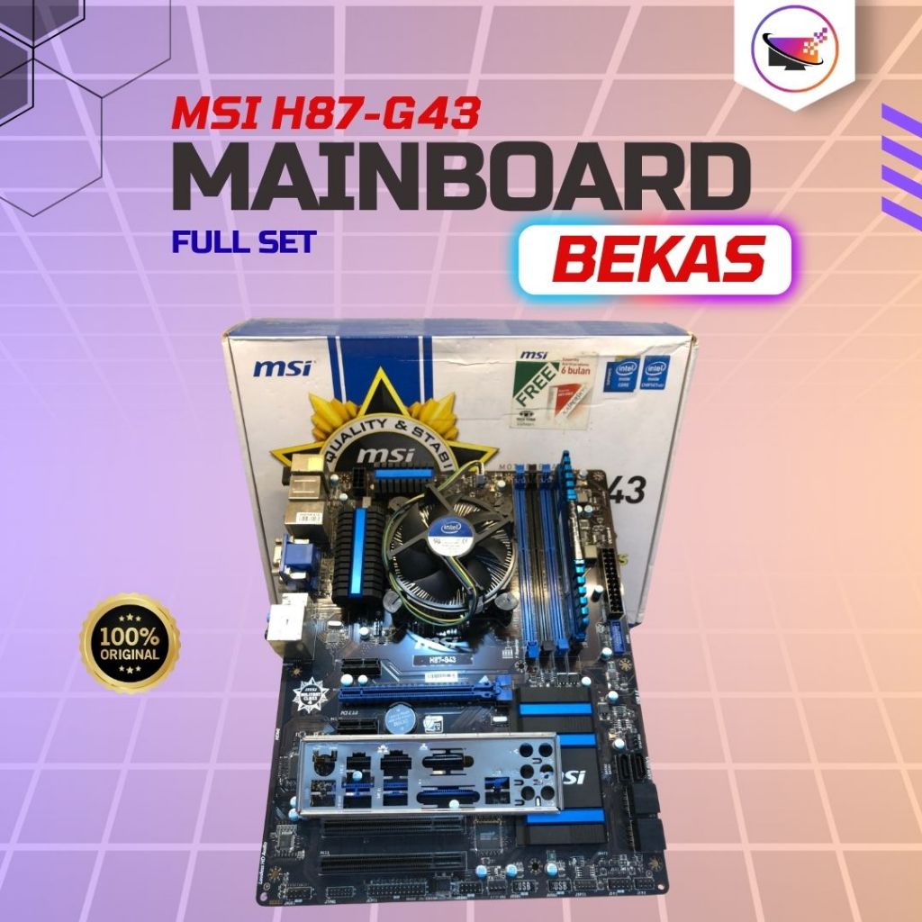 Mainboard MSI H87-G43 Core i5 4670 Ram 4Gb Bekas