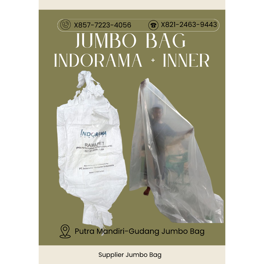 jumbo bag merk indorama dengan inner plastik