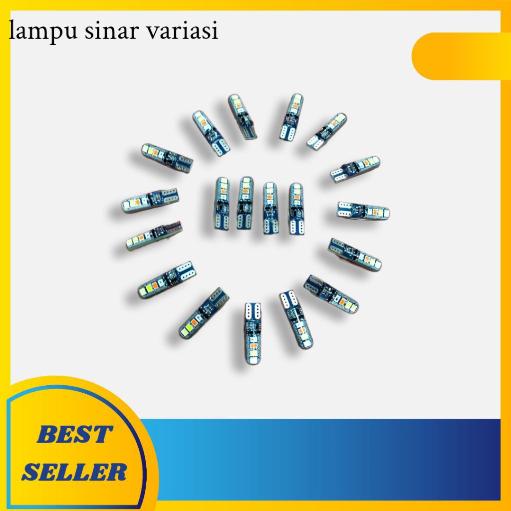 Lampu senja  t10 8 led rgb 4 warna running 12v & 24v