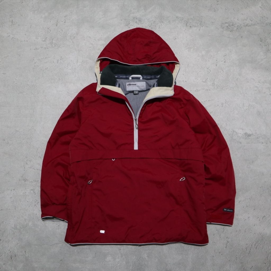 JAKET CAGOULE ANORAK WINDBREAKER ELLESSE SIZE M PXL 68X52 CM LD 104 CM