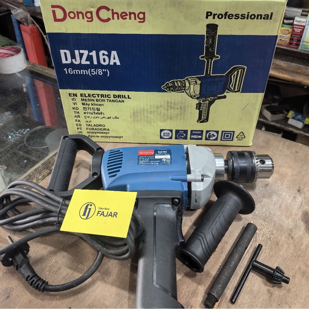 Electric drill Dong Cheng 16 mm Dongcheng DJZ16A Mesin bor putaran lambat untuk seksi rangka mobil b