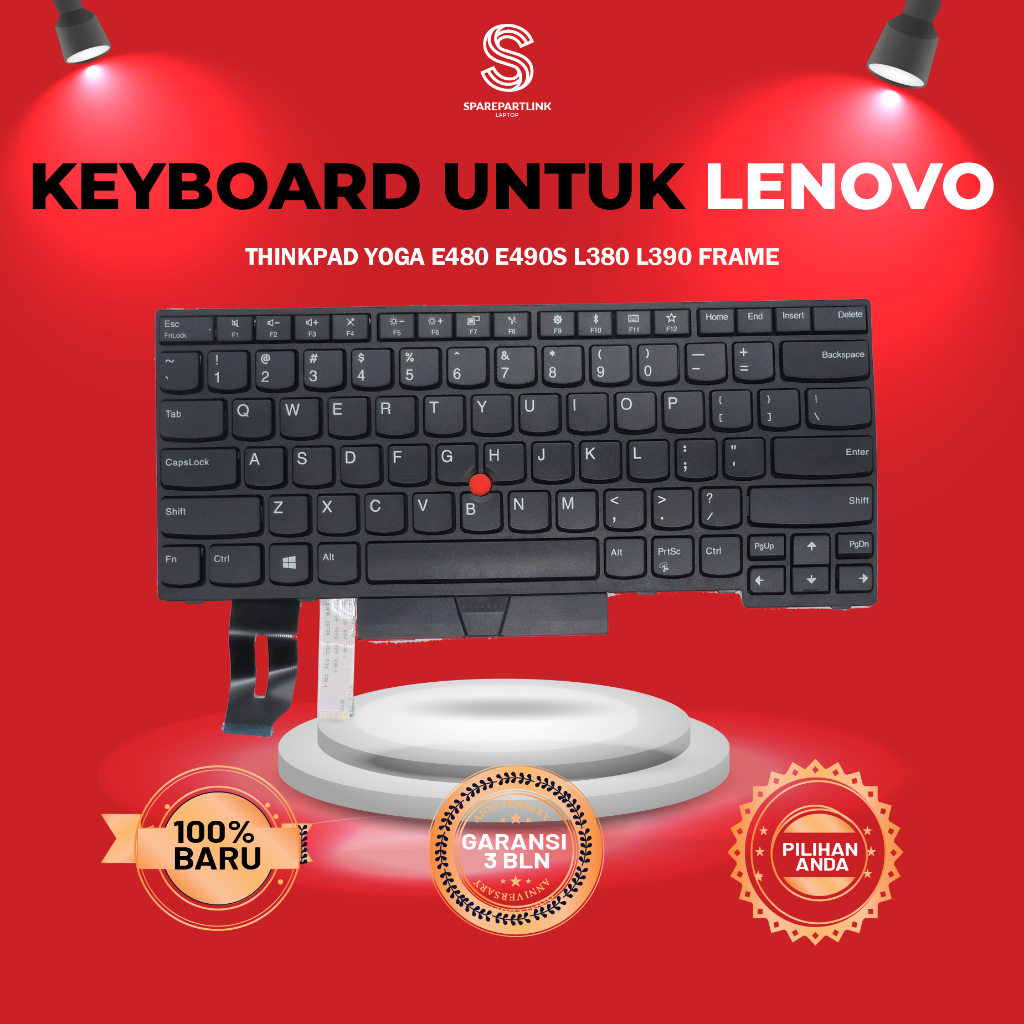 Keyboard Lenovo Thinkpad Yoga E490s L380 L390 L480 E480 Frame