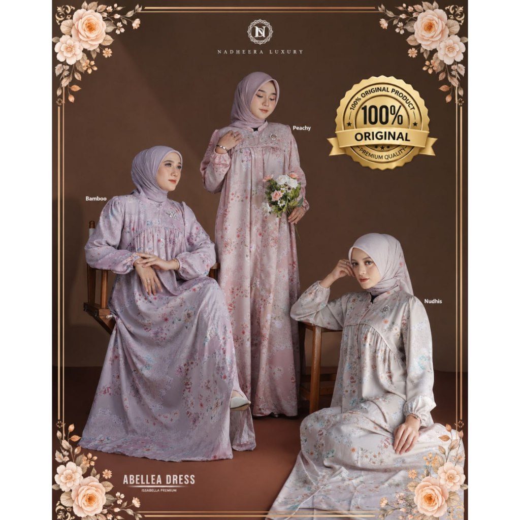 Nadheera Dress Abellea Bahan Issabella Premium Adem & Nyaman