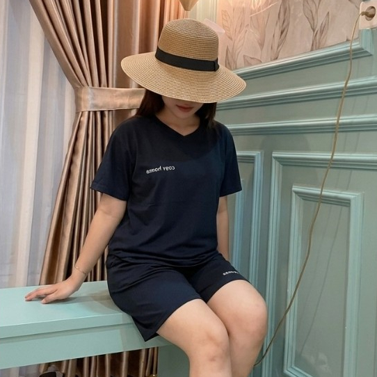 Oneset Crop | Setelan Kaos | Setelan Baju Kaos Combed Celana Pendek Polos | Setelan Baju Wanita