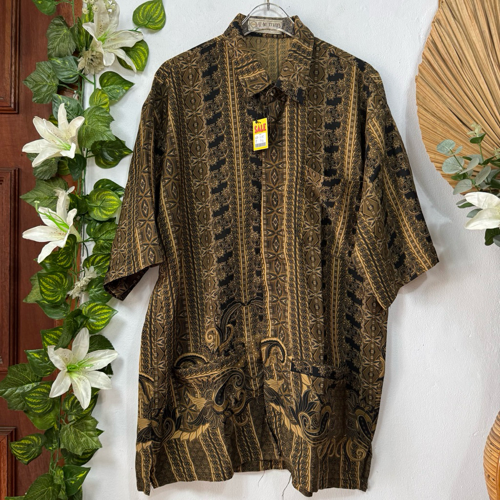 Atasan Batik Pria Coklat kekuningan
