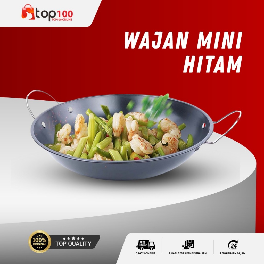 Top100 - Wajan Mini Stainless Steel Penggorengan Kuali Kecil Wajan Enamel Tumis Wadah Masak Serabi M