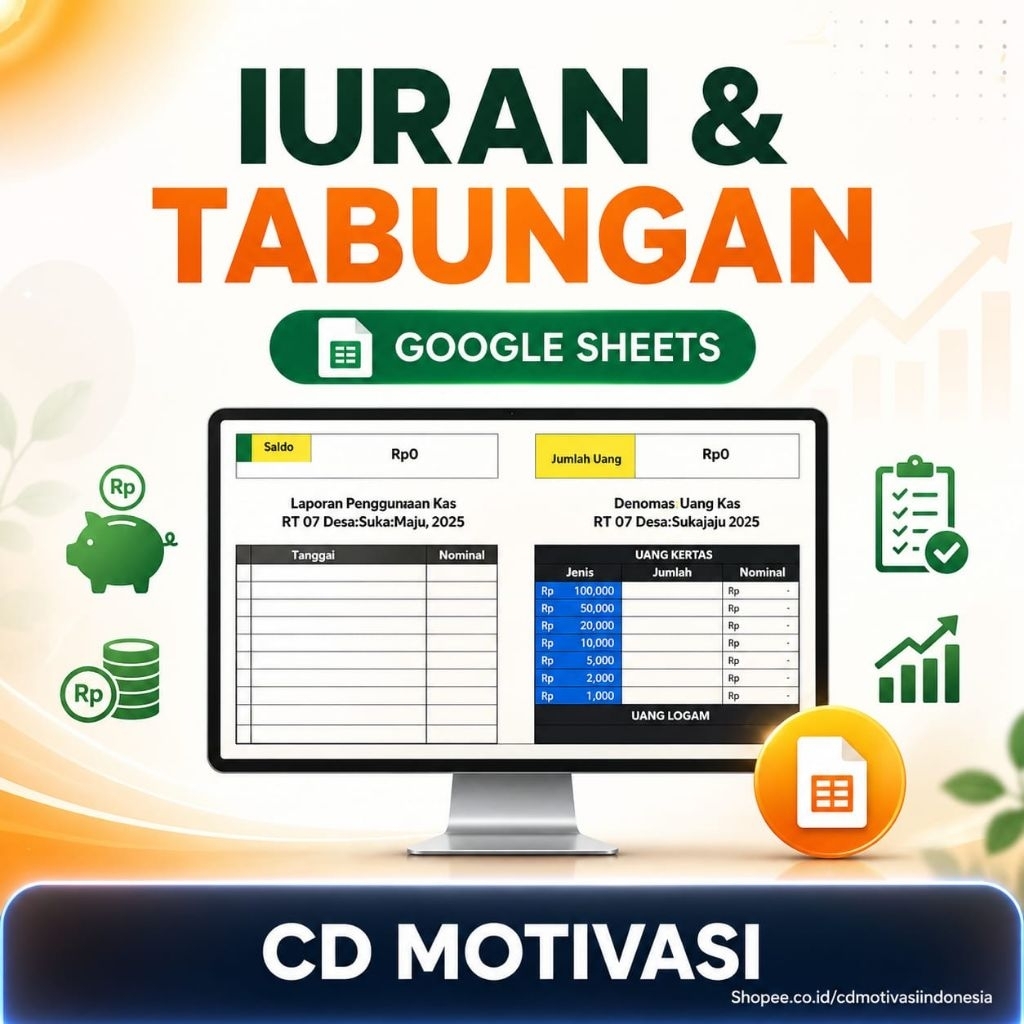 Template Iuran & Tabungan (Spreadsheets) Mudah di Gunakan
