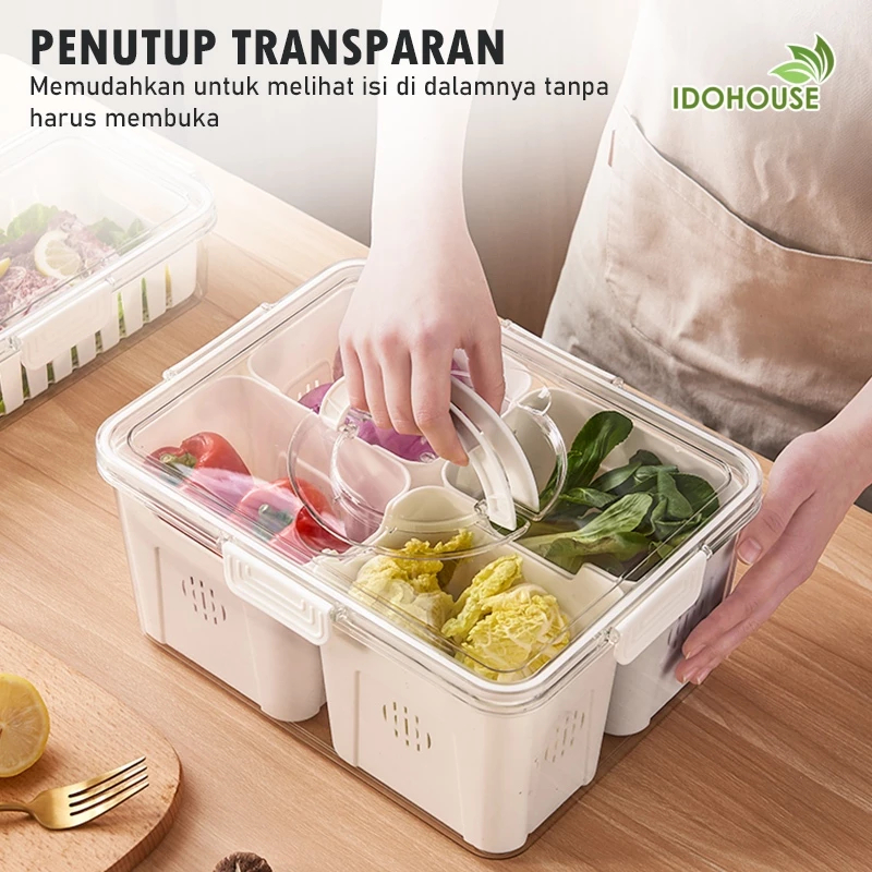 Wadah Makanan Kulkas Food Container Sekat Transparan Serbaguna