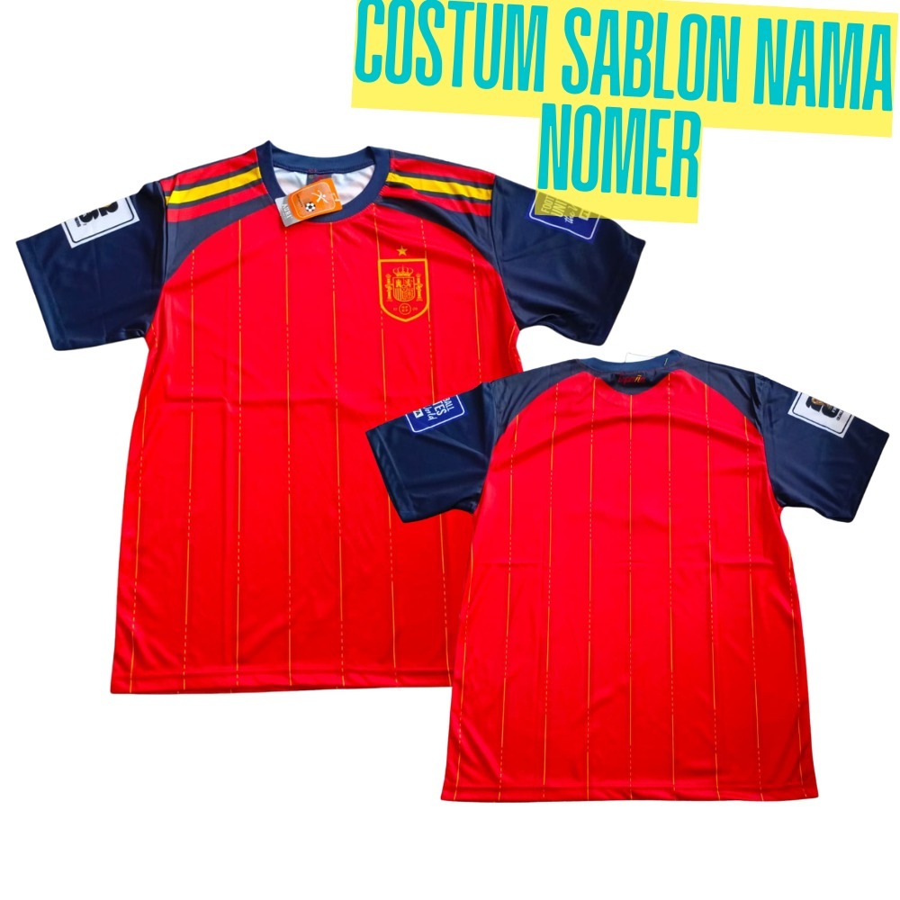 jersey baju bola spanyol dewasa/jersey spanyol dewasa