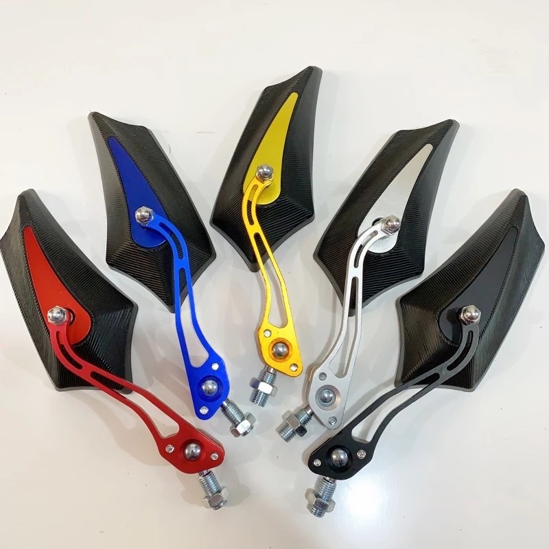 (COD) HARGA SEPASANG Spion Motor Batman Model lipat Universal drat 14 Merah Biru Gold Silver Hitam H