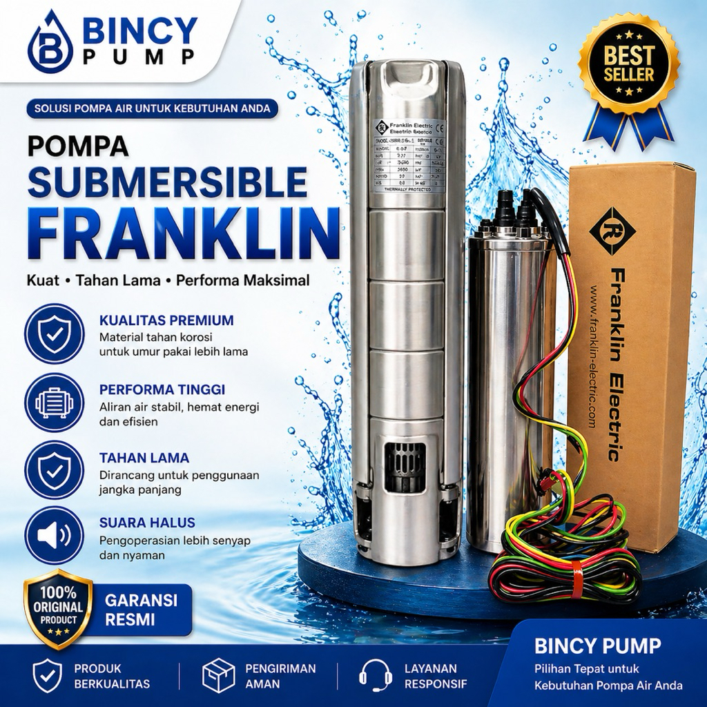 POMPA SATELIT FRANKLIN 6DFS30/3  3KW/4HP 3PHASE  SUBMERSIBLE PUMP FRANKLIN CASING  DRAKOS 6INC OUTPU