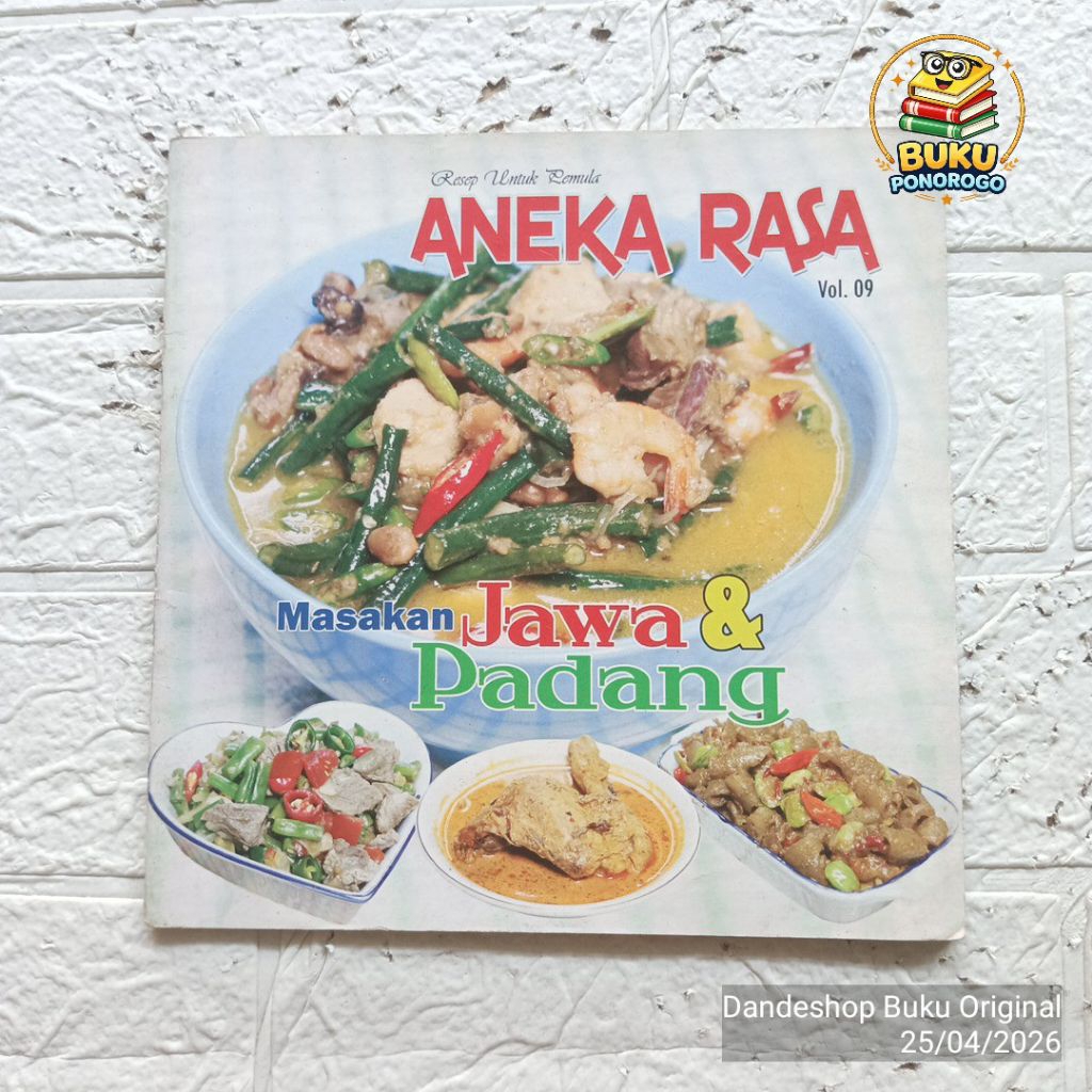 (bekas) Aneka Rasa Masakan Jawa & Padang - BUKU RESEP MASAKAN ORIGINAL
