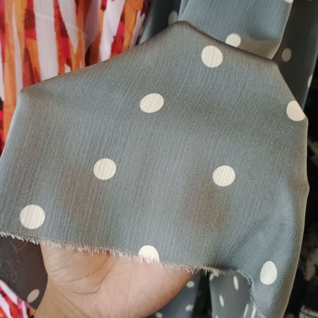 kain cradenza meteran - kain satin ceruty cradenza motif polkadot - kain motif volka - kain ceruty s