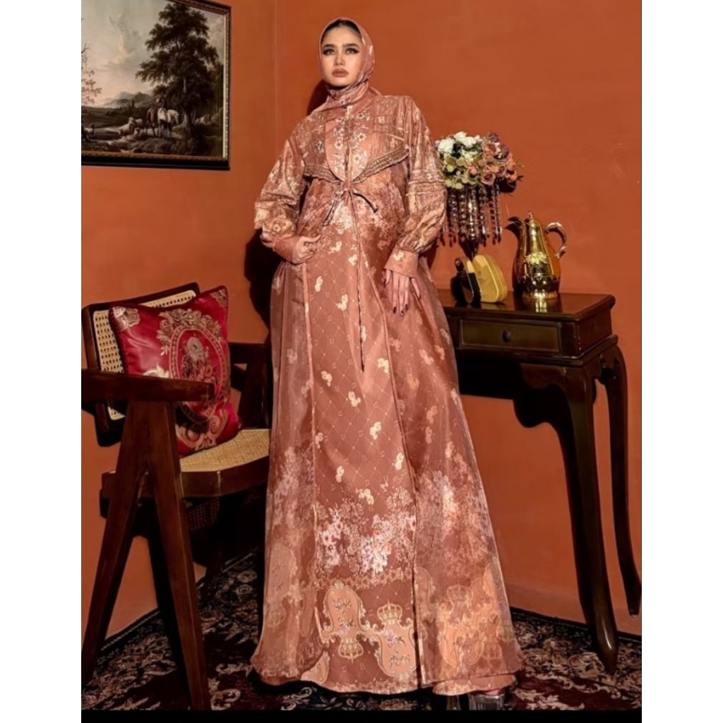 Gamis Dress Gavina Set Hijab Exclusive by Elly Arsy + free EA Bross