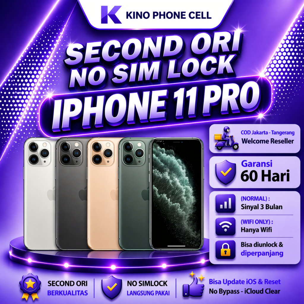 IPHONE 11 ProMax / IP 11 Pro inter Normal Pro Max 64GB 256GB 512GB Second Bekas kinophonecell