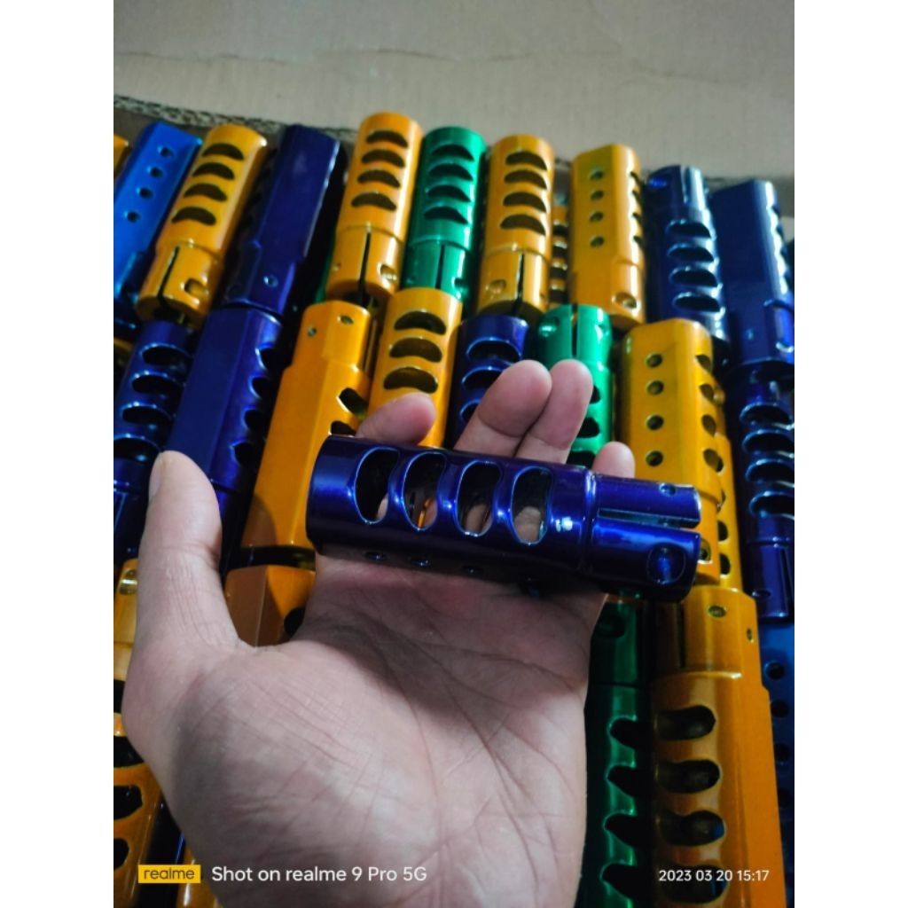 Muzzle break CNC 2FUNGSI + BAUD / pemecah suara dural terbaik