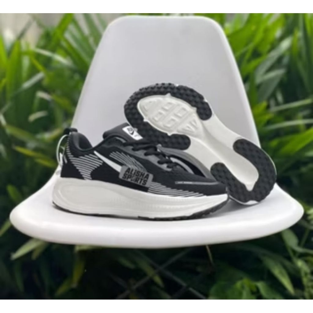 Sepatu Olah raga Running wanita NK hitam size 37-40, ringan, nyaman di pakai