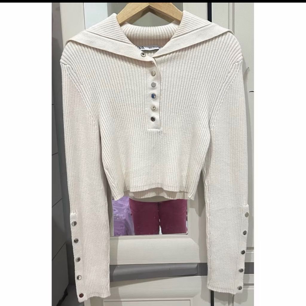 ZARA SAILOR KNIT GOLD BUTTON PRELOVED