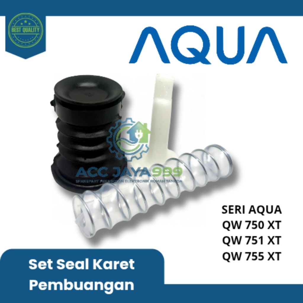 1 Set Seal Karet Pembuangan Mesin Cuci AQUA JAPAN 2 Tabung — QW 750 XT / QW 751 XT / QW 755 XT