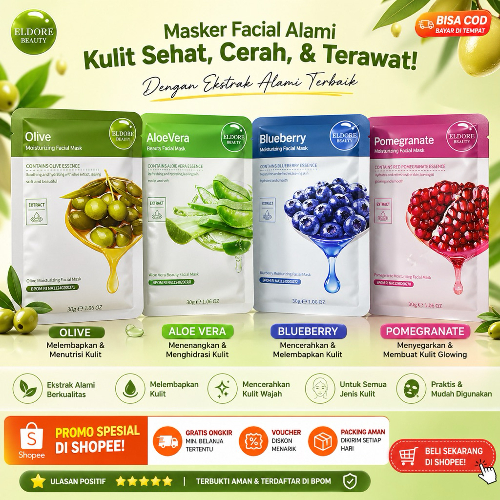 Masker wajah/face mask/eldore beauty/sheet mask