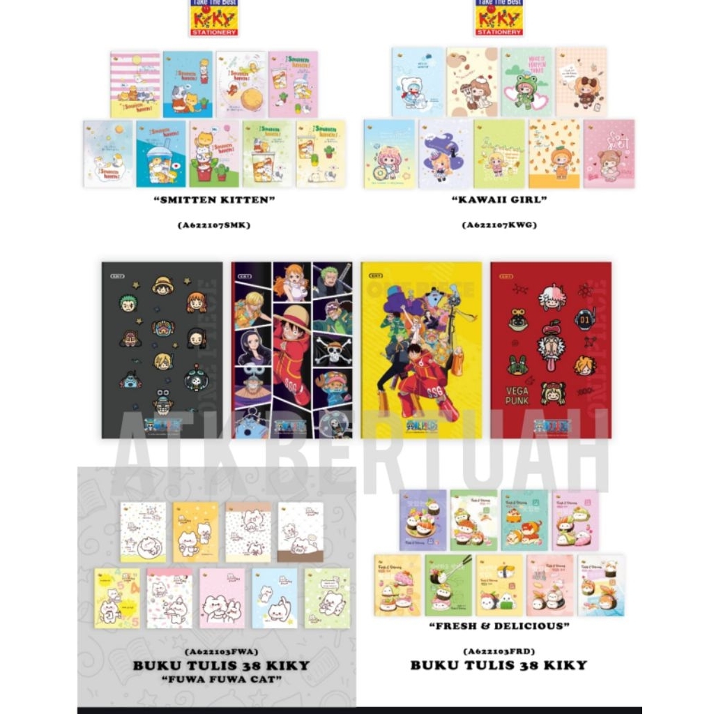 KIKY COLOR SCHOOL NOTEBOOK BUKU TULIS BERGAMBAR BERWARNA