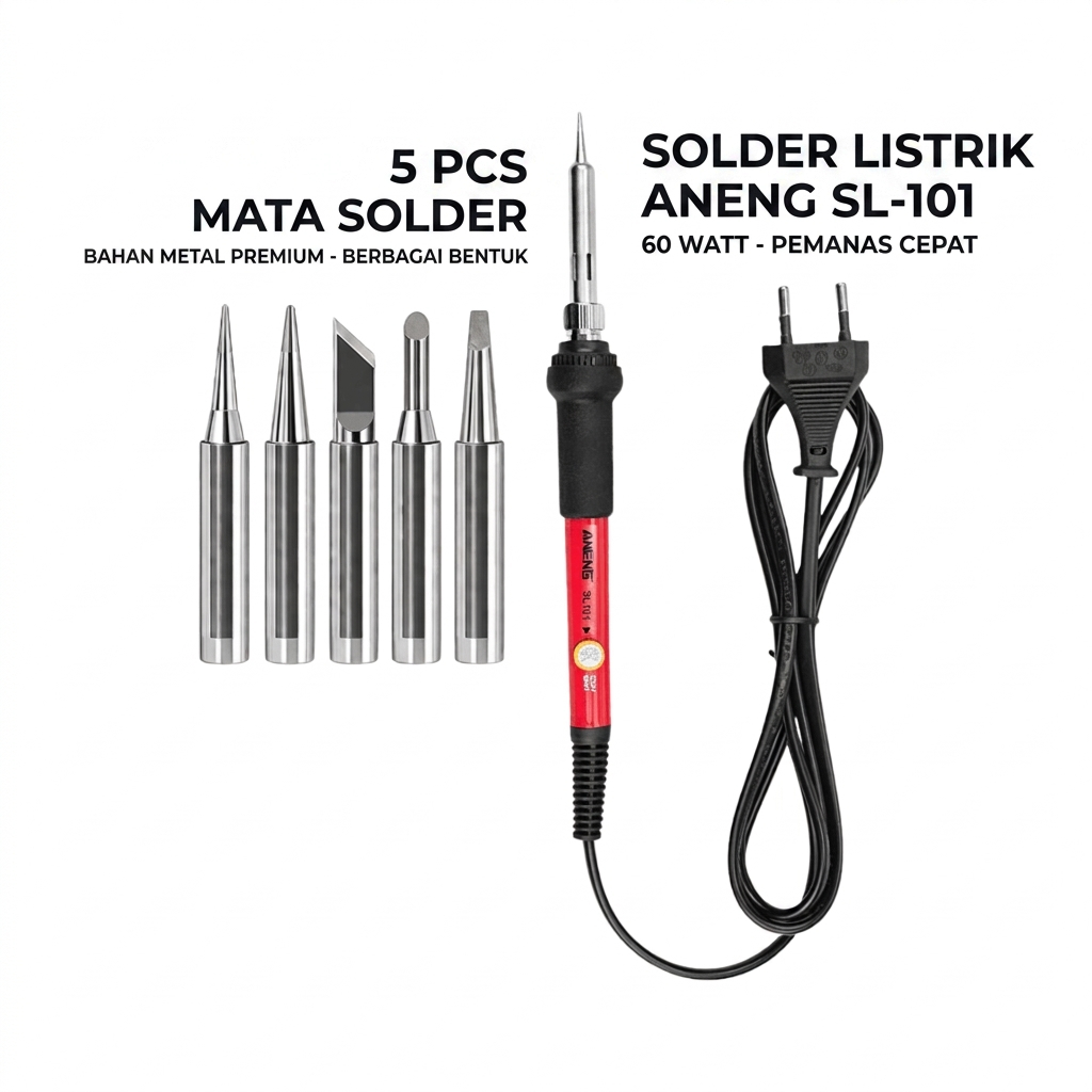 Solder Listrik 60watt Mata Solder 5 Pcs Aneng SL 101