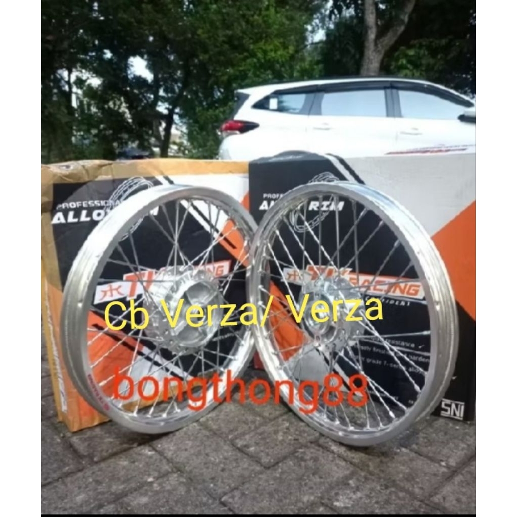Velg Tk Racing Cb Verza Verza 160 /160 ring 17 jari jari tdr crome plus adaptor depan