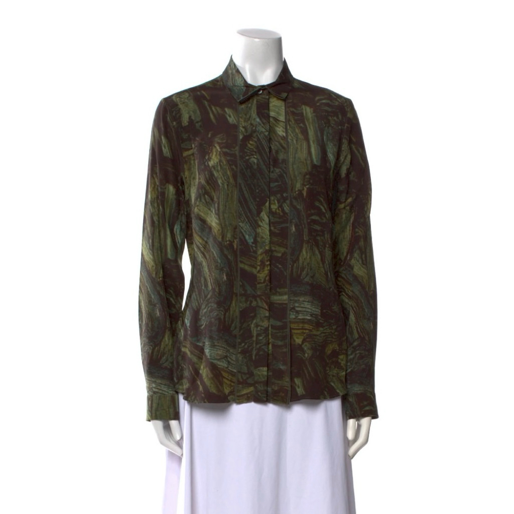 Jil Sander Slk Floral Print LongSleeve Shirt / Kemeja Wanita Jil Sander