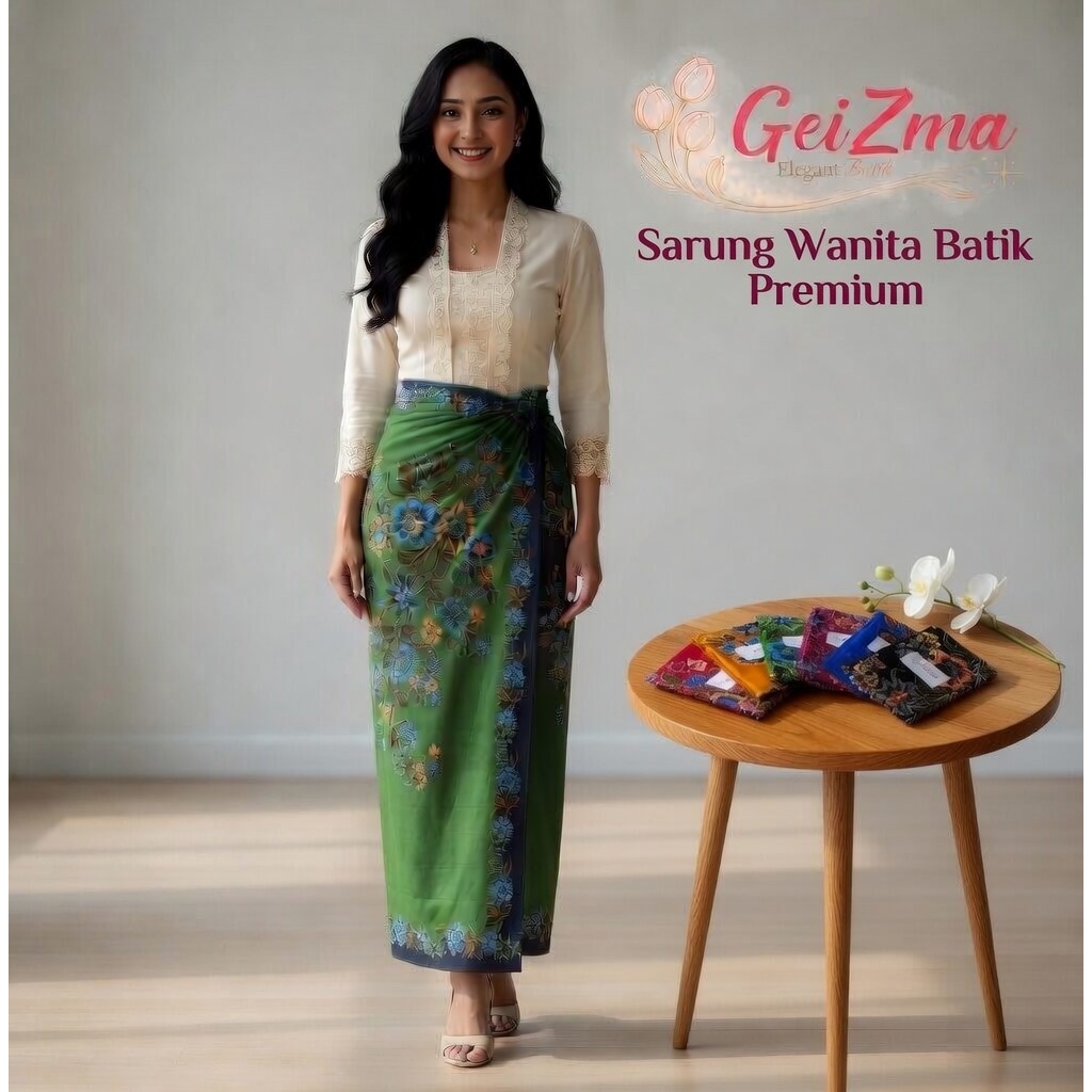 GeiZma Kain sarung Ibu melahirkan batik Motif batik maskot sarung samping wanita jawa ukuran jumbo s