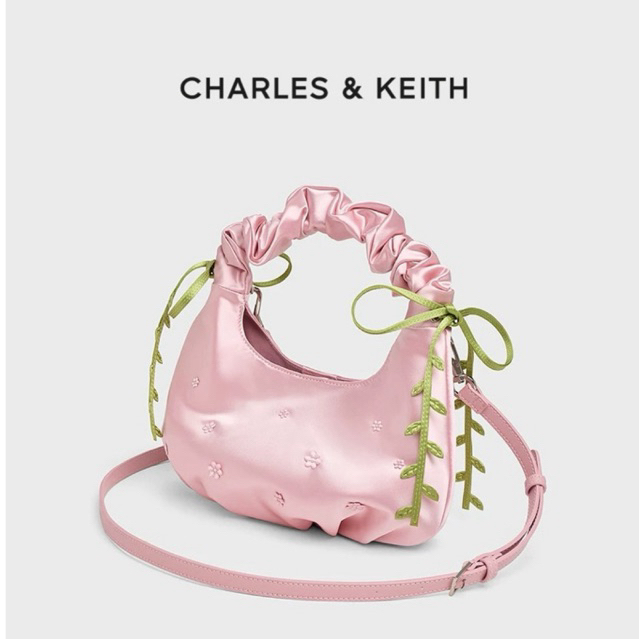[PO] Tas charles & Keith Pink Flower Original 100%