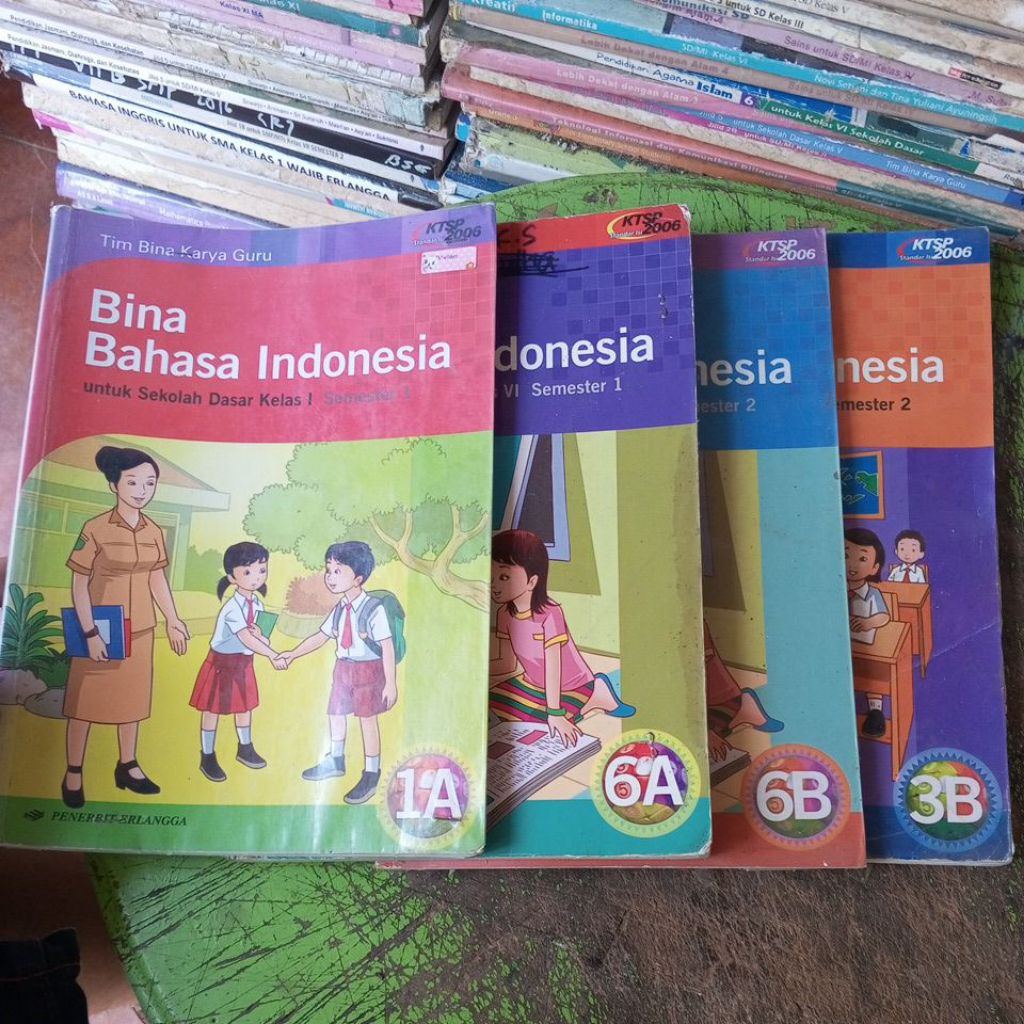 BUKU BINA BAHASA INDONESIA KELAS 1A,1B,3B,6A,6B, KURIKULUM KTSP 2006 PENERBIT ERLANGGA HARGA SATUAN 
